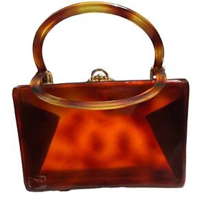 Vintage Lucite Tortoise Bag 1950s Mid-century